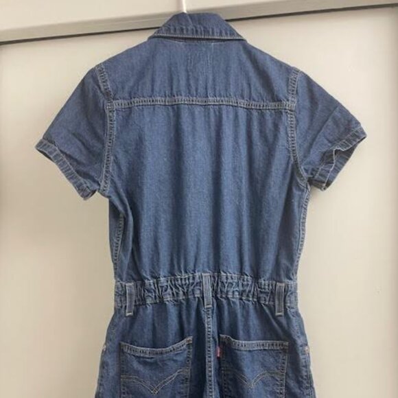 LEVI's Women's Type III Romper XS Denim Medium Wash Blue Button Pockets NWOT - Picture 7 of 14